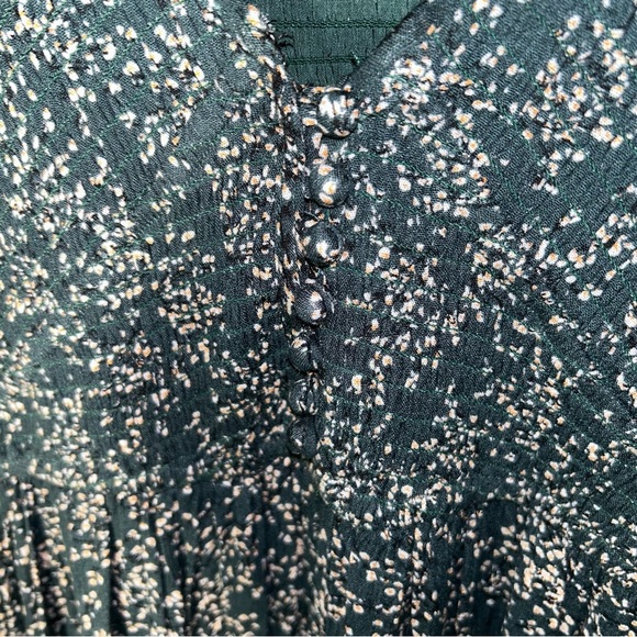 In Bloom Forest Green Floral Long Sleeve Dress - Picture 3 of 10